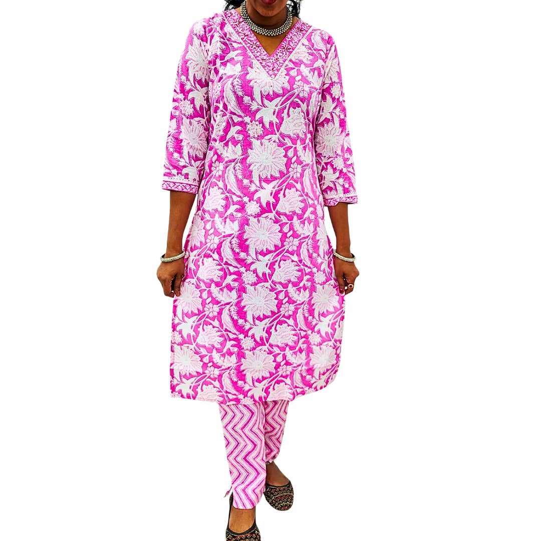 🌸Gulbahar Blossom Cotton Suit Set | Women 3-Piece🌸