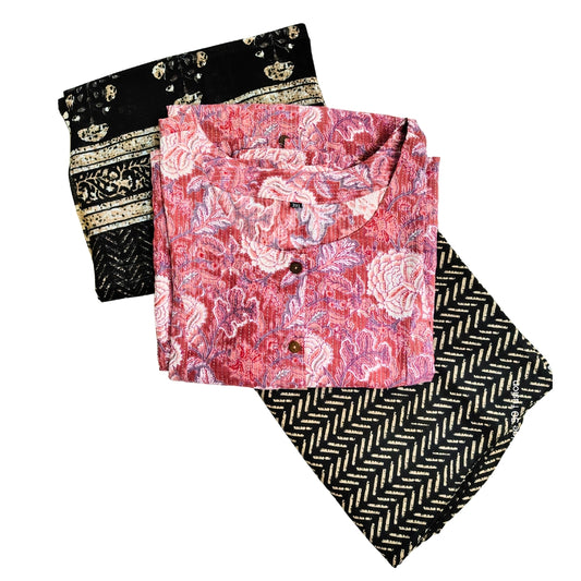 ❤️🖤Royal Maroon Charm A-Line Set | Women 3-Piece