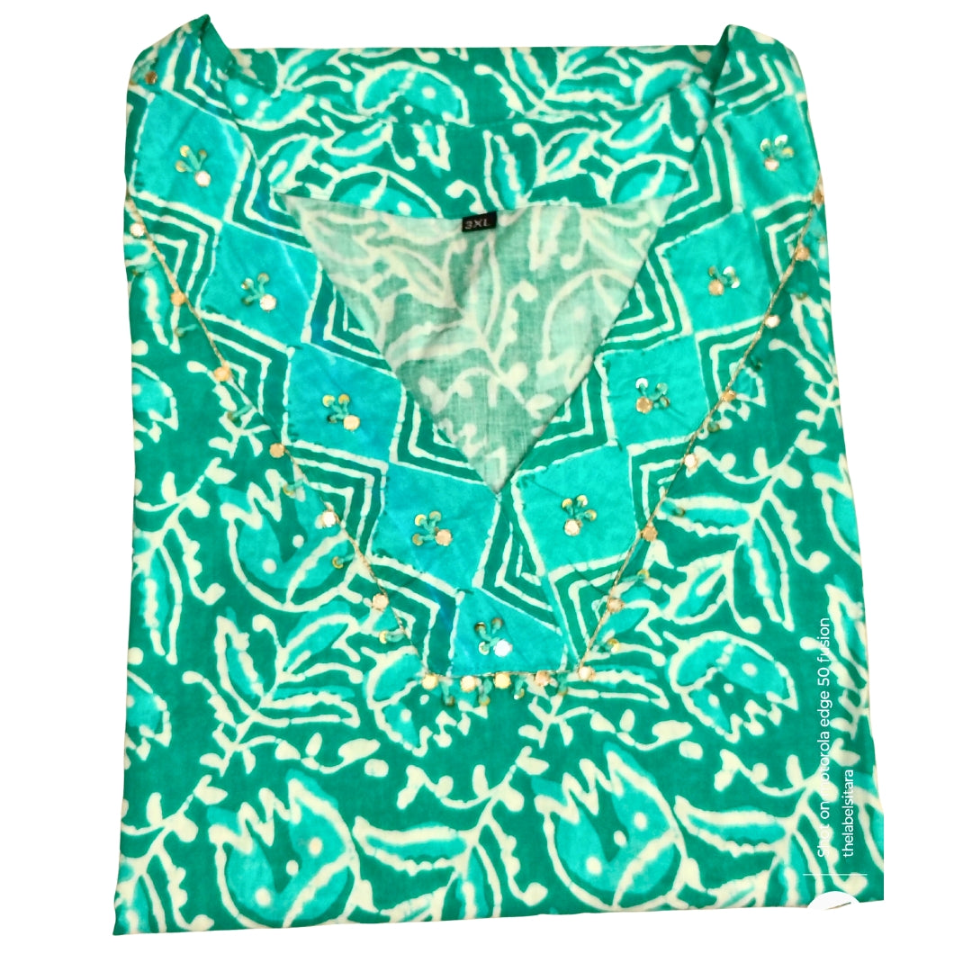 🌊Ocean Breeze Elegance Kurta Set | Women 3-Piece✨