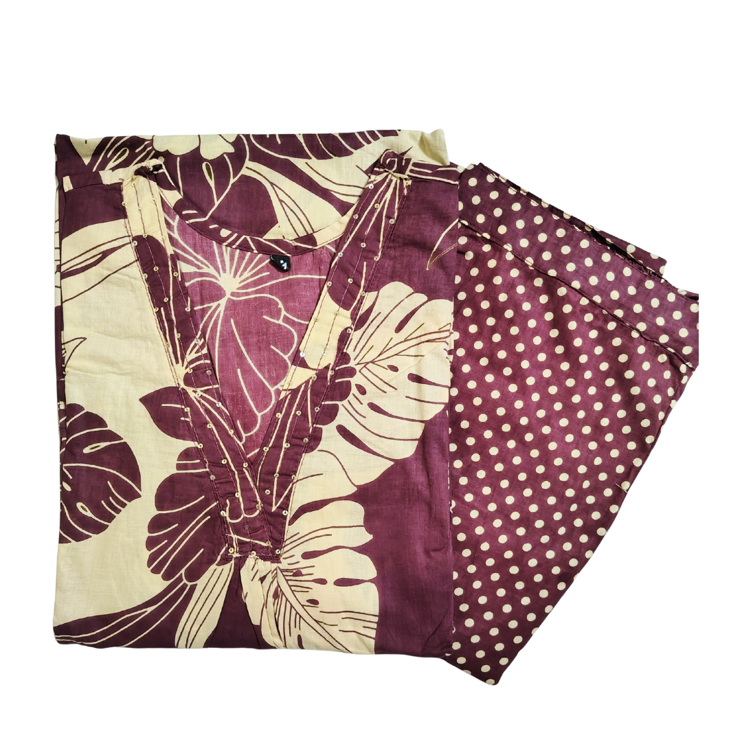 Purple Bloom A-Line Set | Women 2-Piece