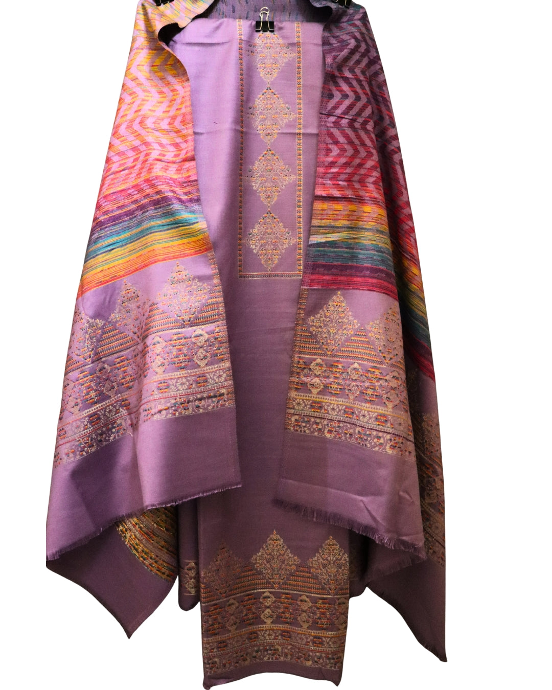 Heera Woolen Suit – Premium Contrast Elegance (Unstitched)