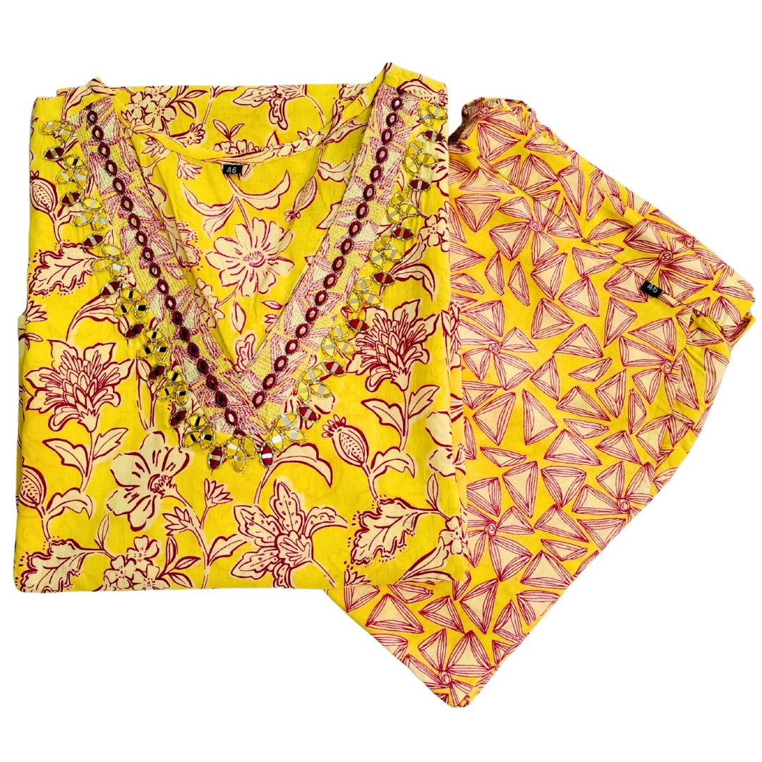 ☀️Marigold Magic Kurta Set | Women 2-piece☀️