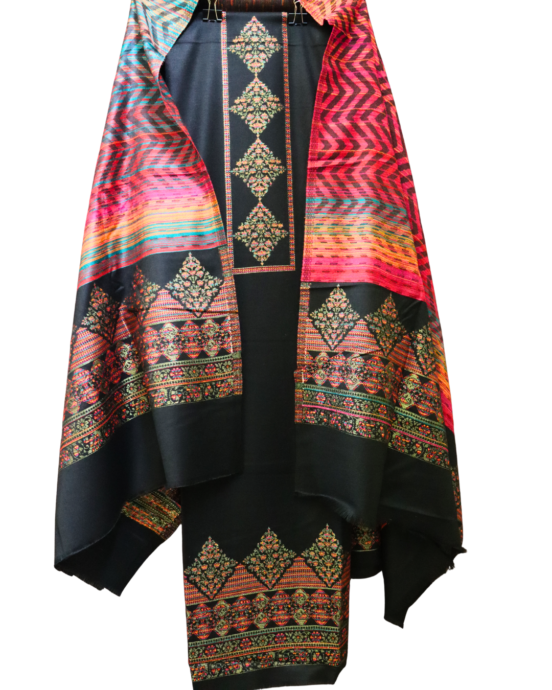 Heera Woolen Suit – Premium Contrast Elegance (Unstitched)