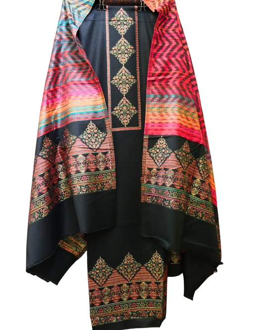 Heera Woolen Suit – Premium Contrast Elegance (Unstitched)