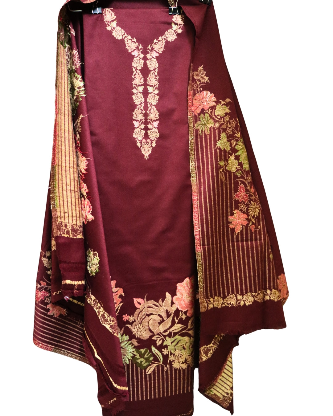 ✨Shimmery Grace Woolen 3-Piece Kurta Set (Unstitched)✨