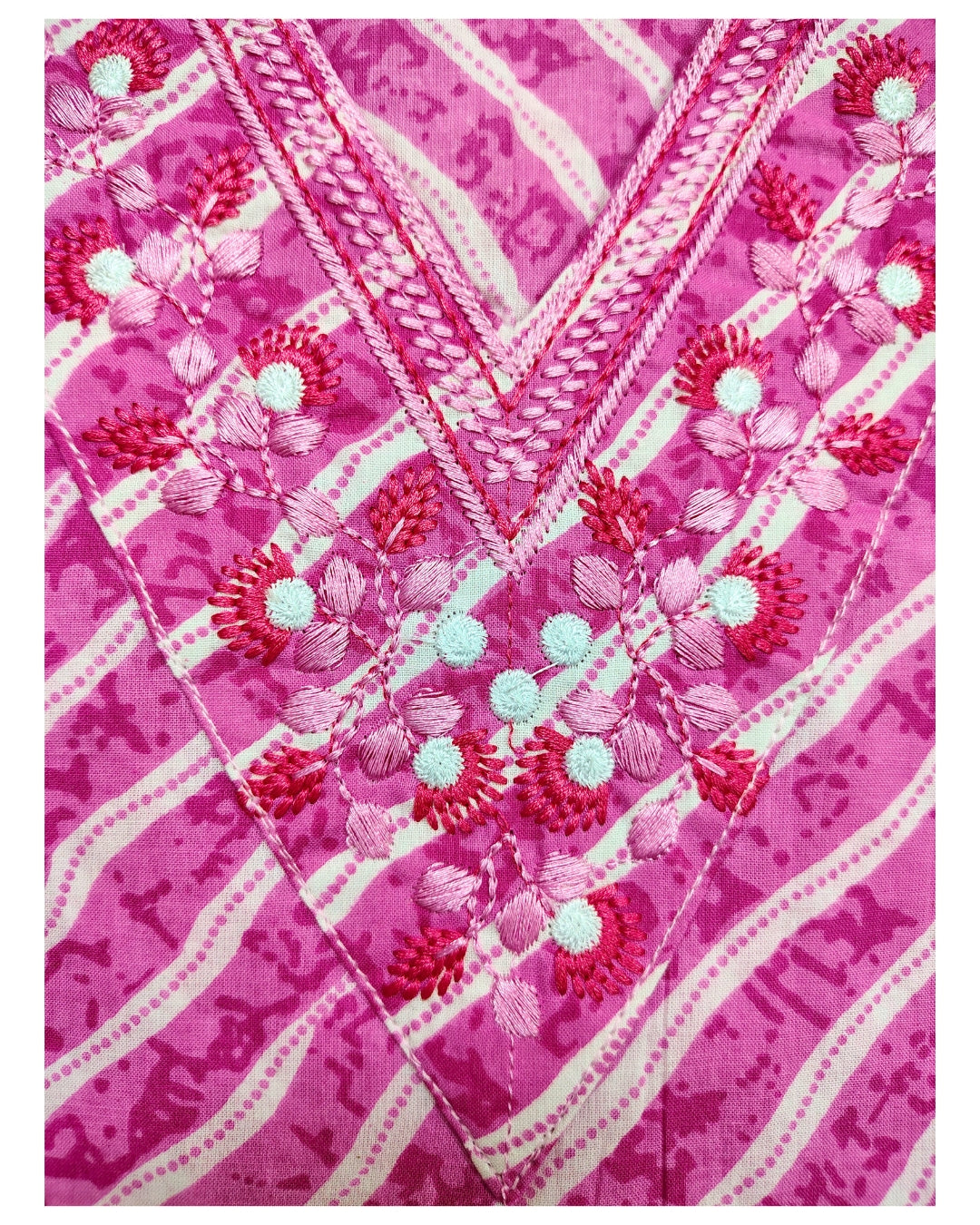 🌸Phoolkari Leheriya Pink Grace | Women 3-Piece Set🌸