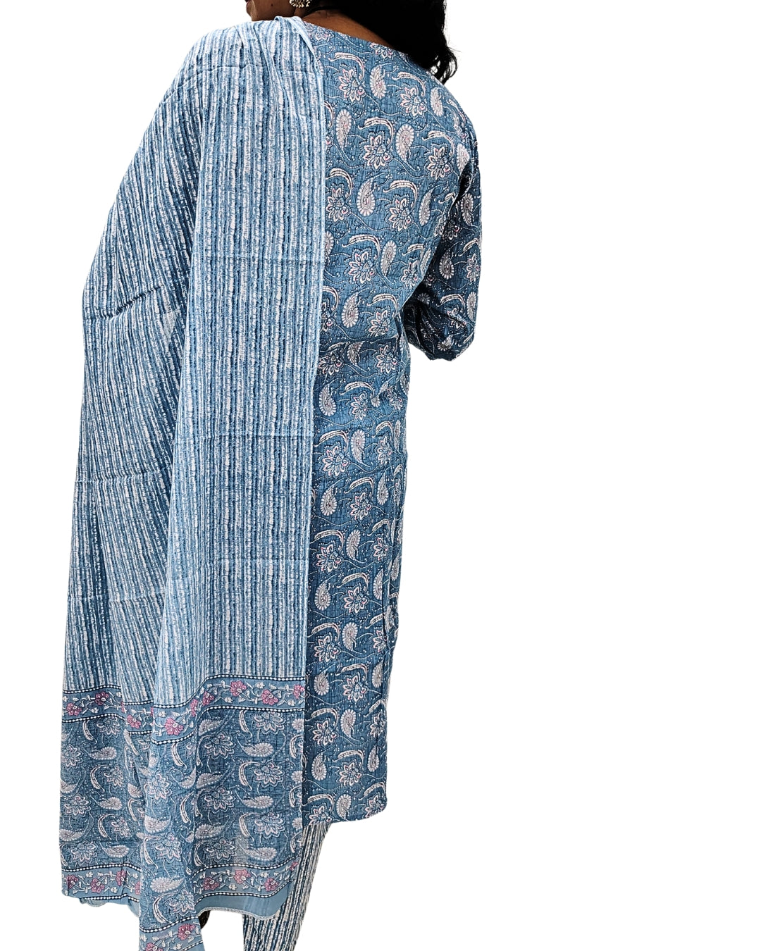 💙Blue Dream - Floral Kurta Dupatta Set | Women 3-Piece💙