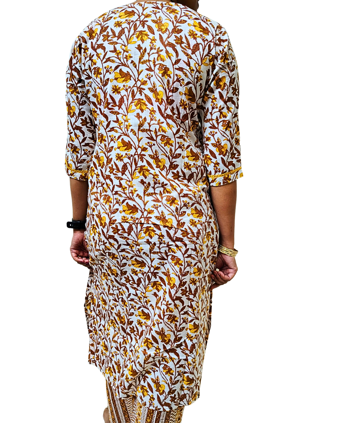 🤎Amber Bloom Floral Cotton Kurta Set | Women 3-Piece🩷