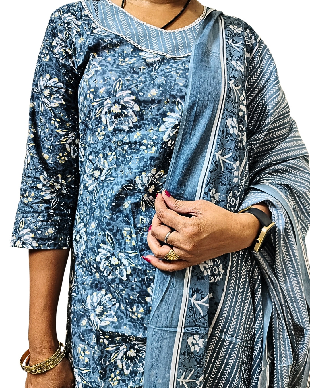 🩶Serene Celestial Sky Women Kurta Set | 3-Piece🩶