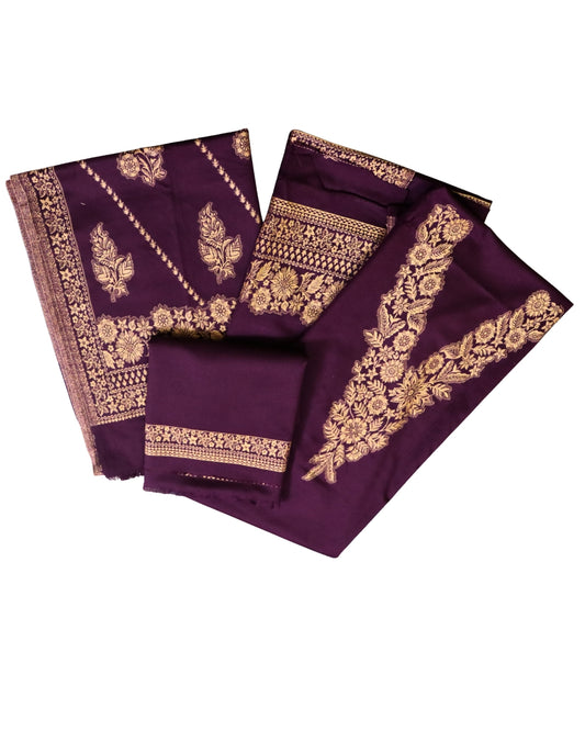 Monochromatic Woolen Unstitched 3-piece Woolen Suit