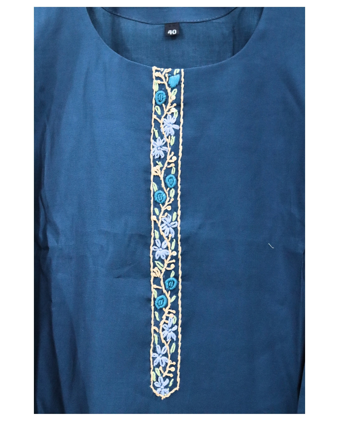 💙Noor-e-Teal Blue Cotton Festive Kurta Set with Organza Dupatta – Elegant Office & Party Wear💙