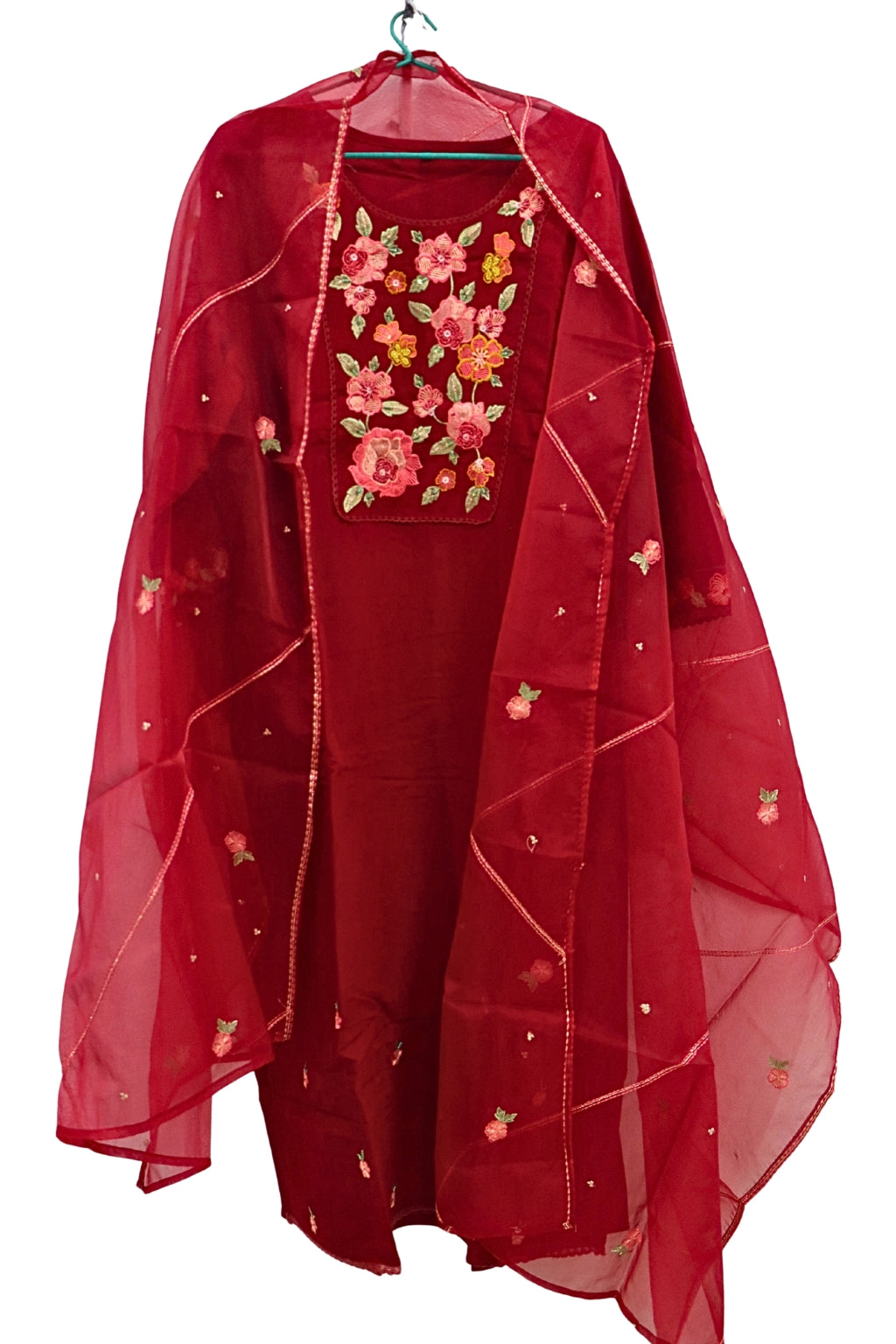 🌹Kumudini Maroon Glow Women 3-piece Festive Kurta Set 🌹