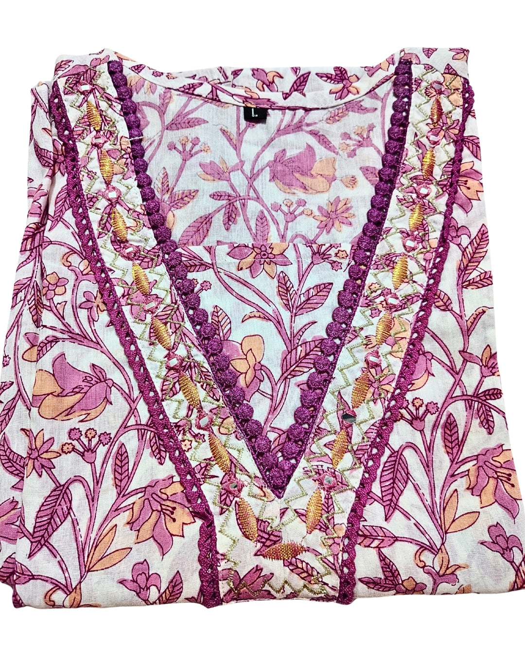 🤎Amber Bloom Floral Cotton Kurta Set | Women 3-Piece🩷