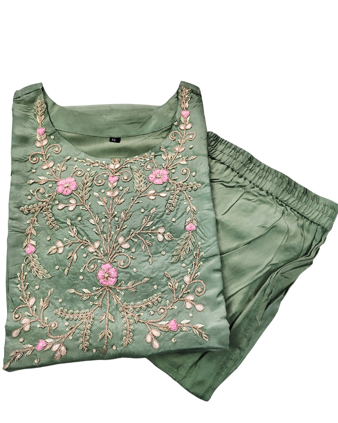 💛Saanjh Phool Embroidered Premium Kurta Set | Women 2-Piece💚