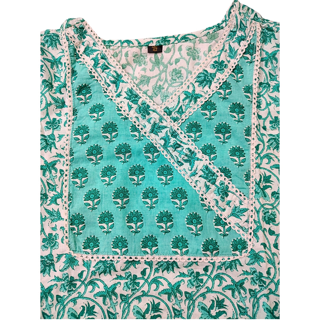 🌿Aaranya Green Grace Kurta Set | Women 3-Piece🌿