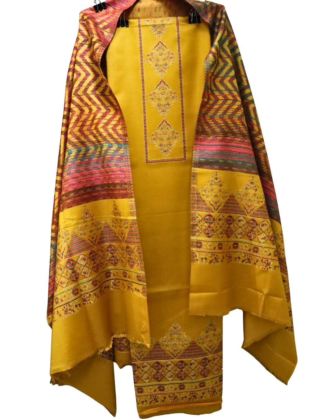 Heera Woolen Suit – Premium Contrast Elegance (Unstitched)