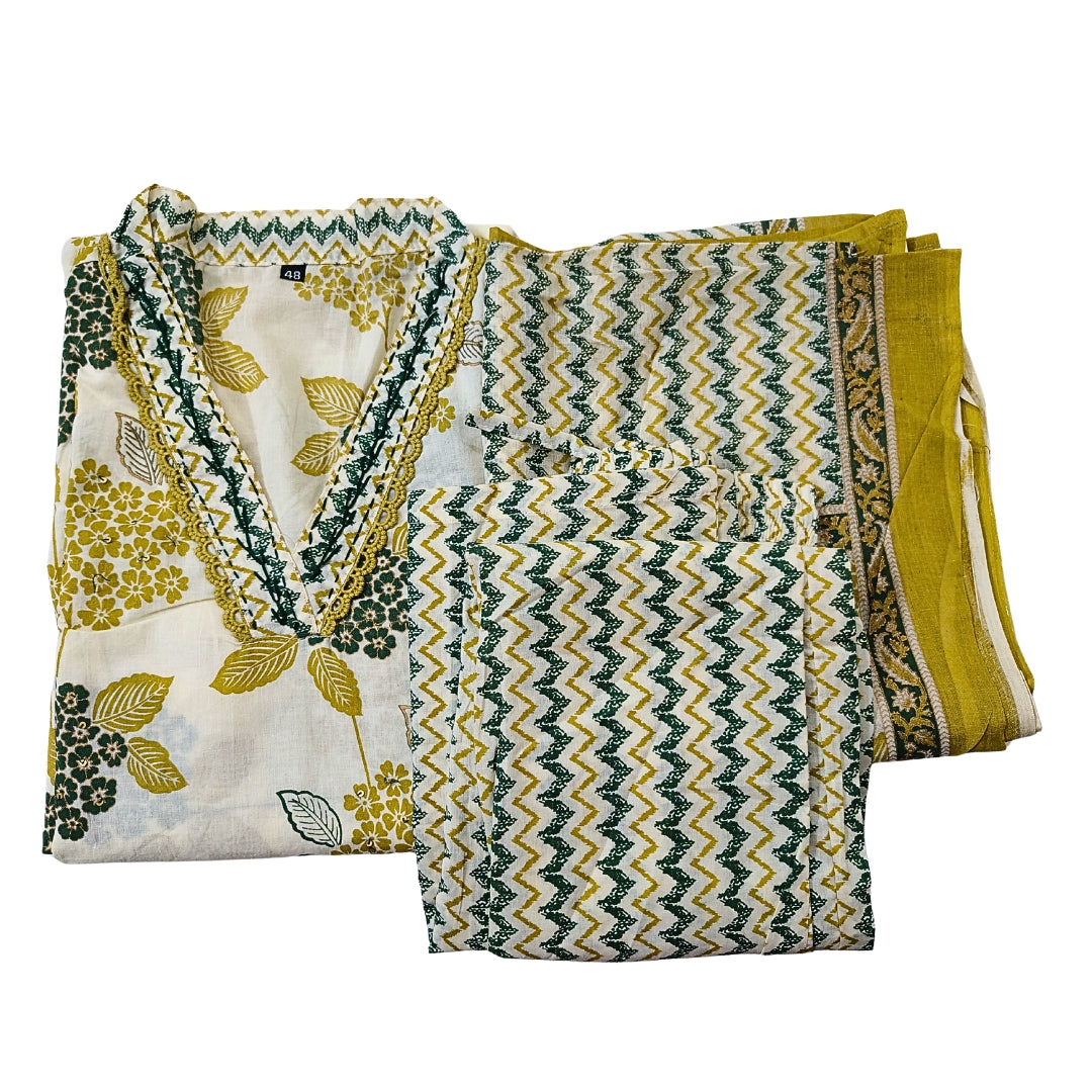 🌻Spring Tales Women Kurta Set | 3-Piece Suit🌻