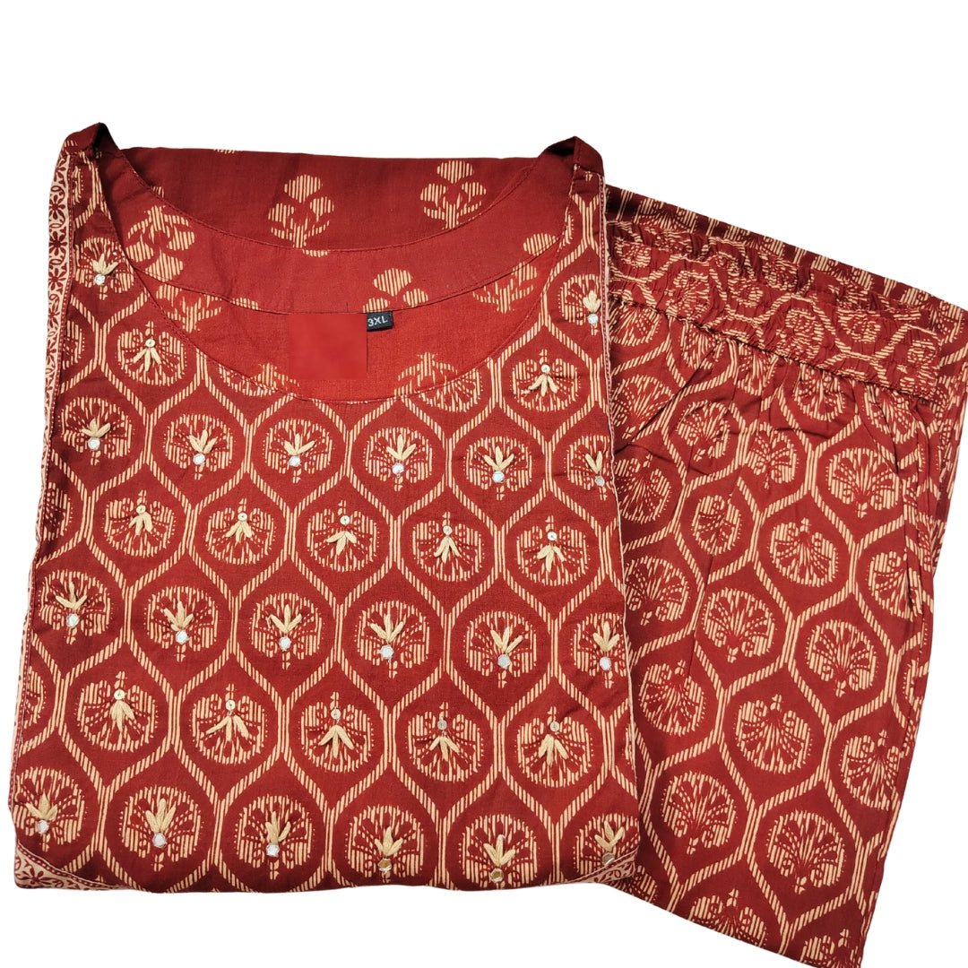 ❤️Gulnaar Rust Kurta Set | Women 2-Piece❤️