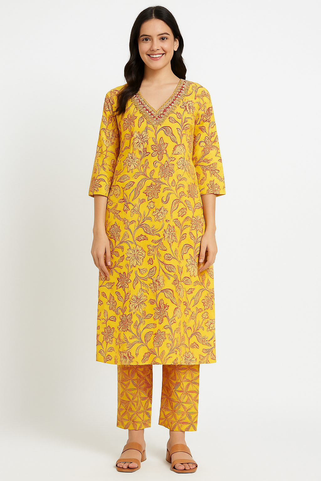 ☀️Marigold Magic Kurta Set | Women 2-piece☀️