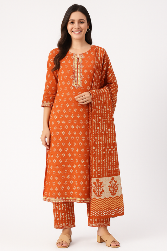 🌼Sunset Charm Kurta Set | Women 3-Piece🌼