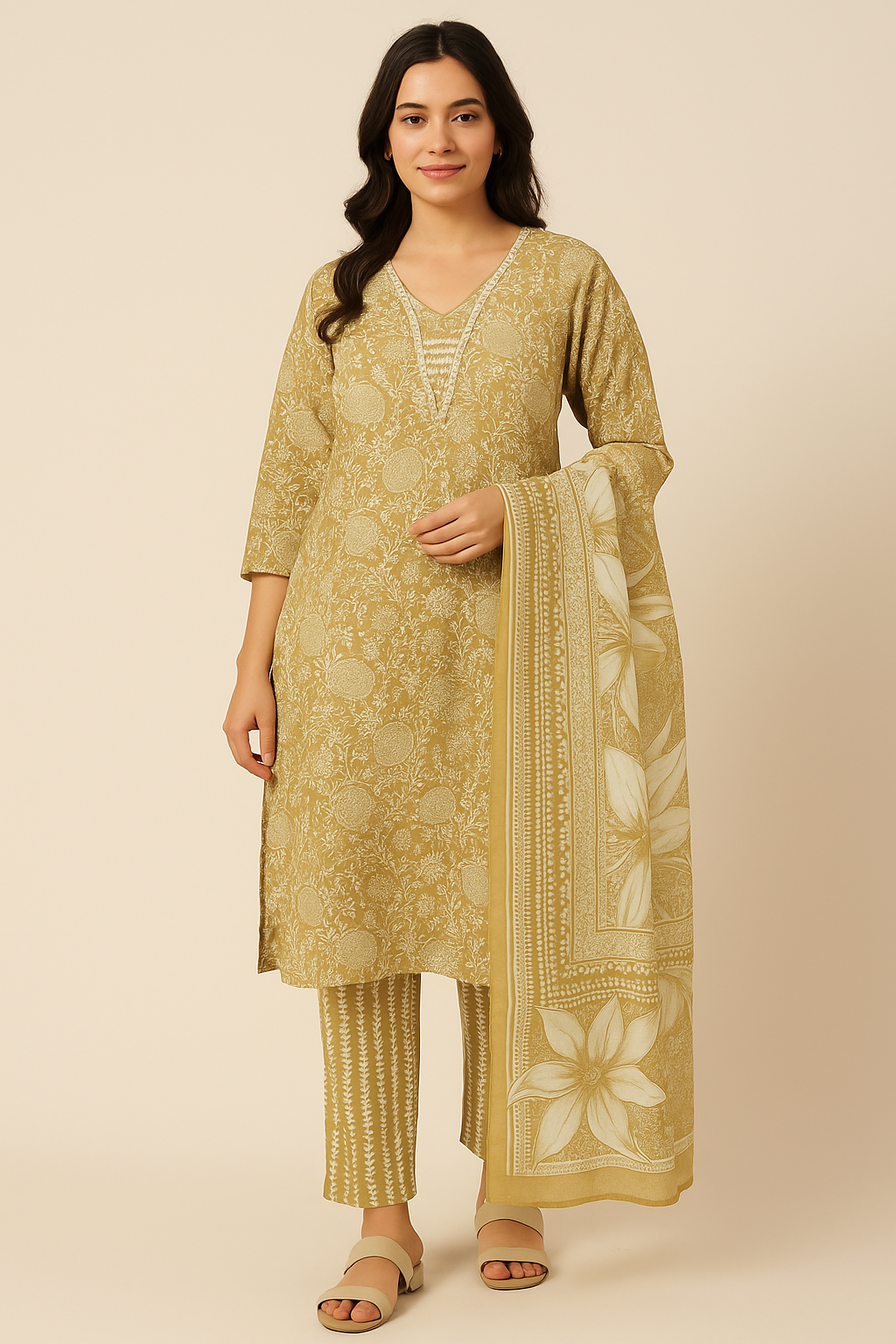 🌱 Mittika Raas Cotton Suit | Women 3-Piece🌱