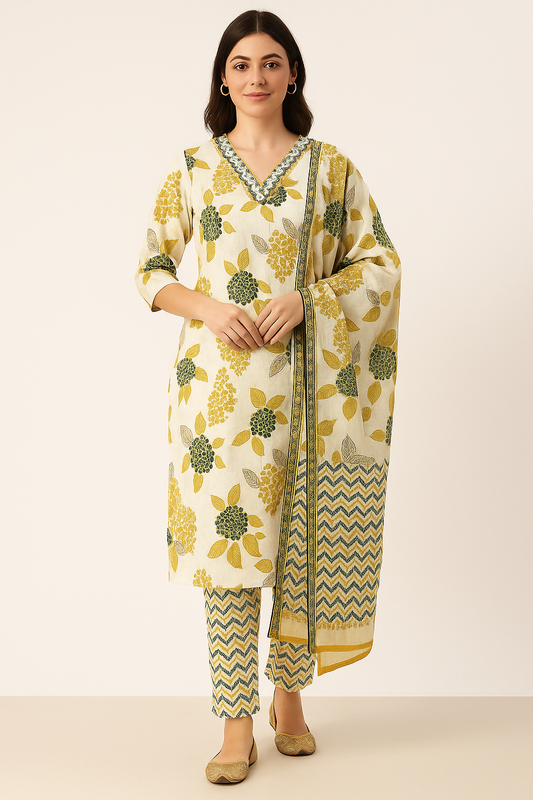 🌻Spring Tales Women Kurta Set | 3-Piece Suit🌻