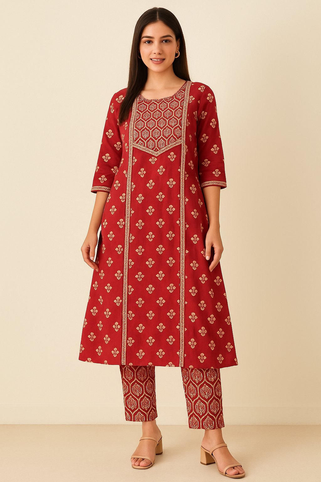 ❤️Gulnaar Rust Kurta Set | Women 2-Piece❤️