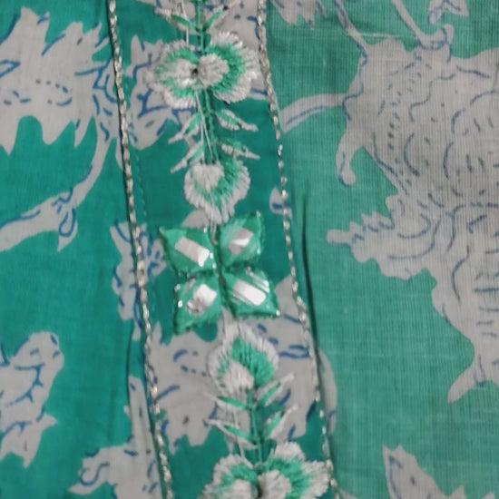 Women's sea green kurta set