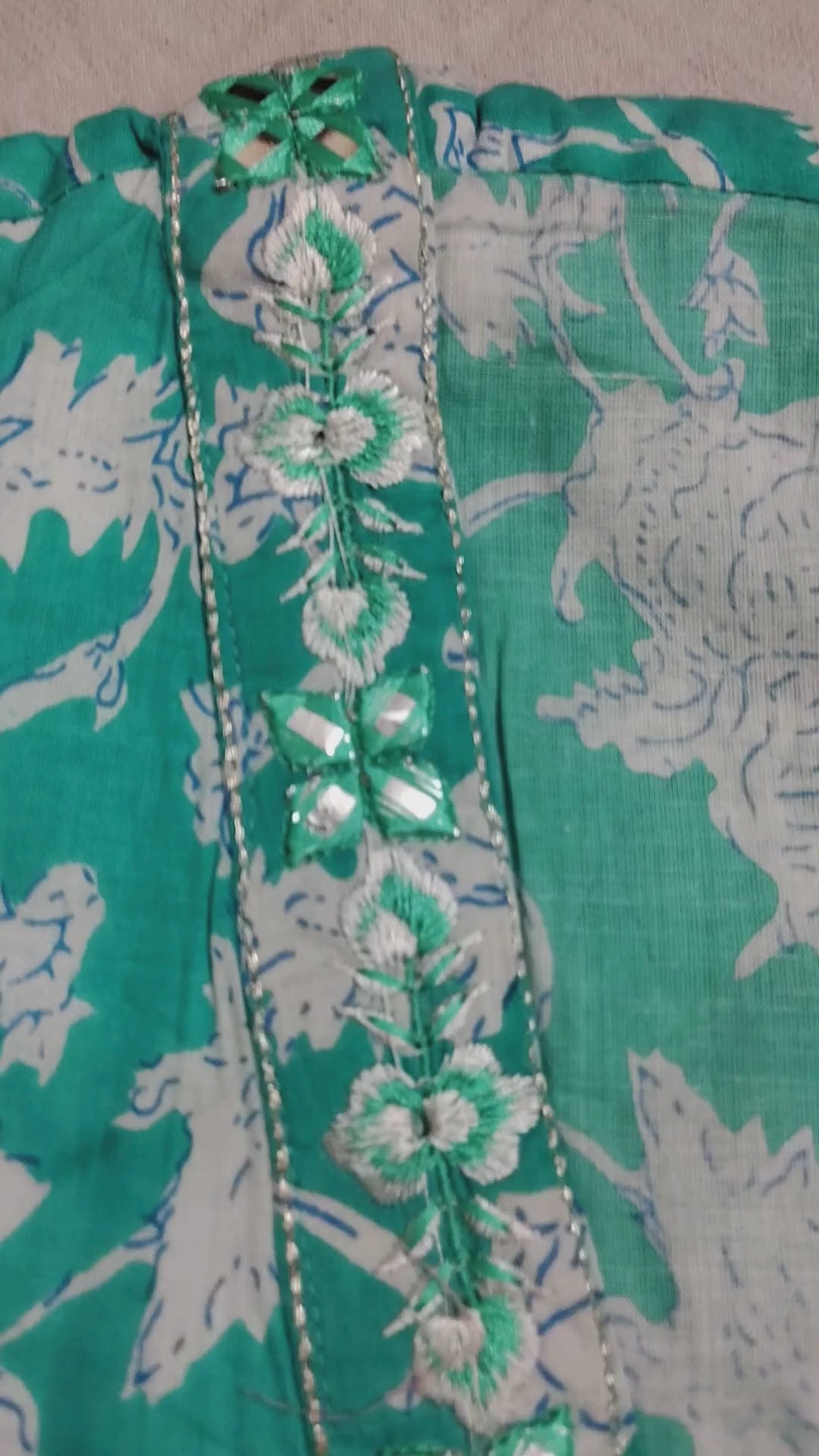 Women's sea green kurta set