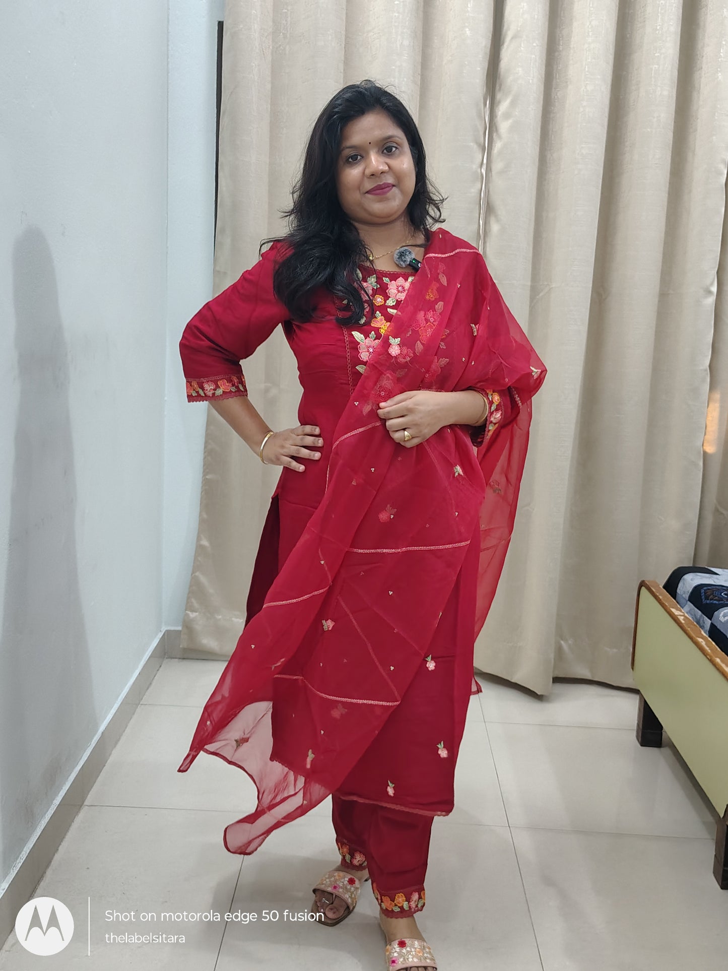 🌹Kumudini Maroon Glow Women 3-piece Festive Kurta Set 🌹