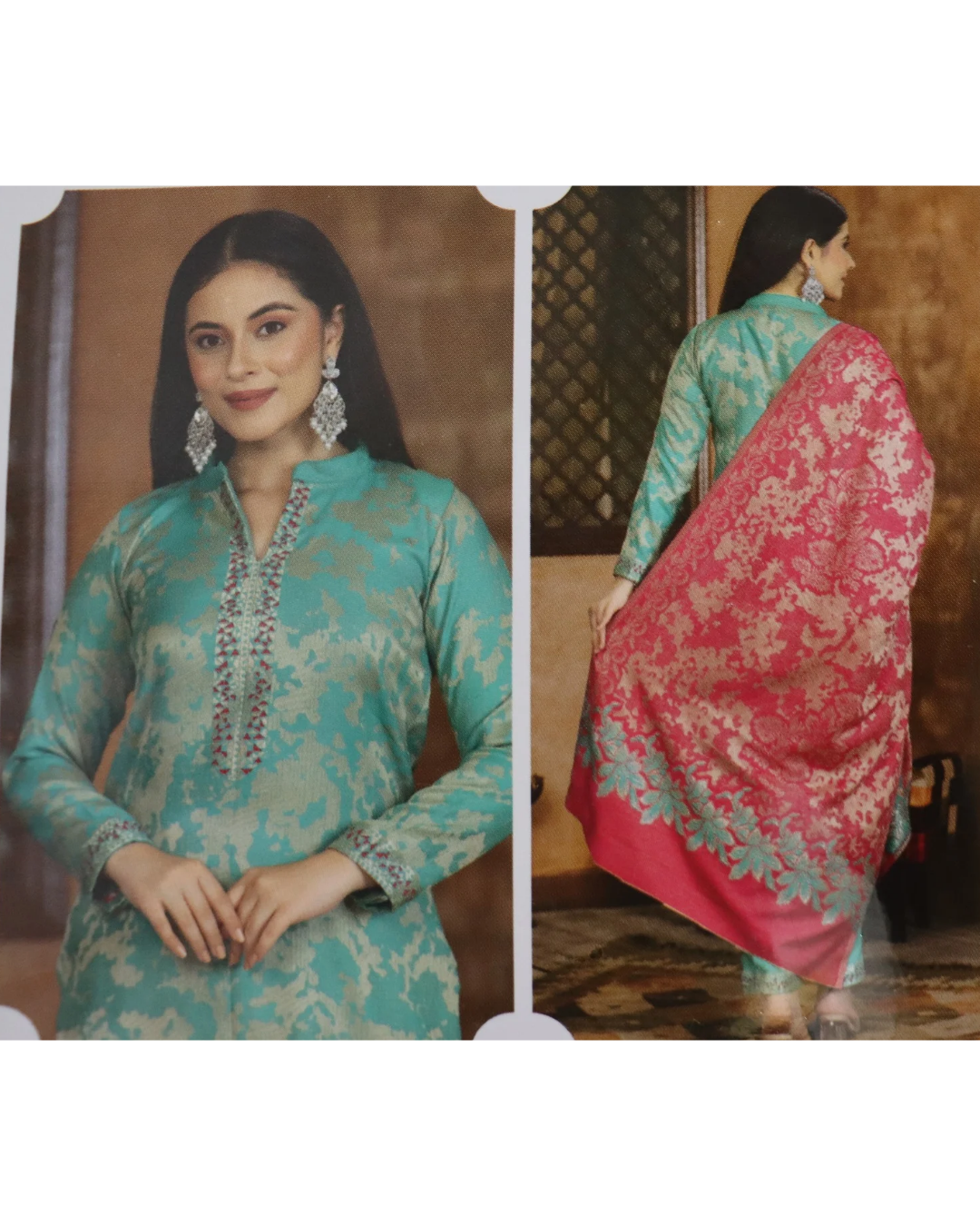 Golden Maroon Woolen Elegance (Suit Material)