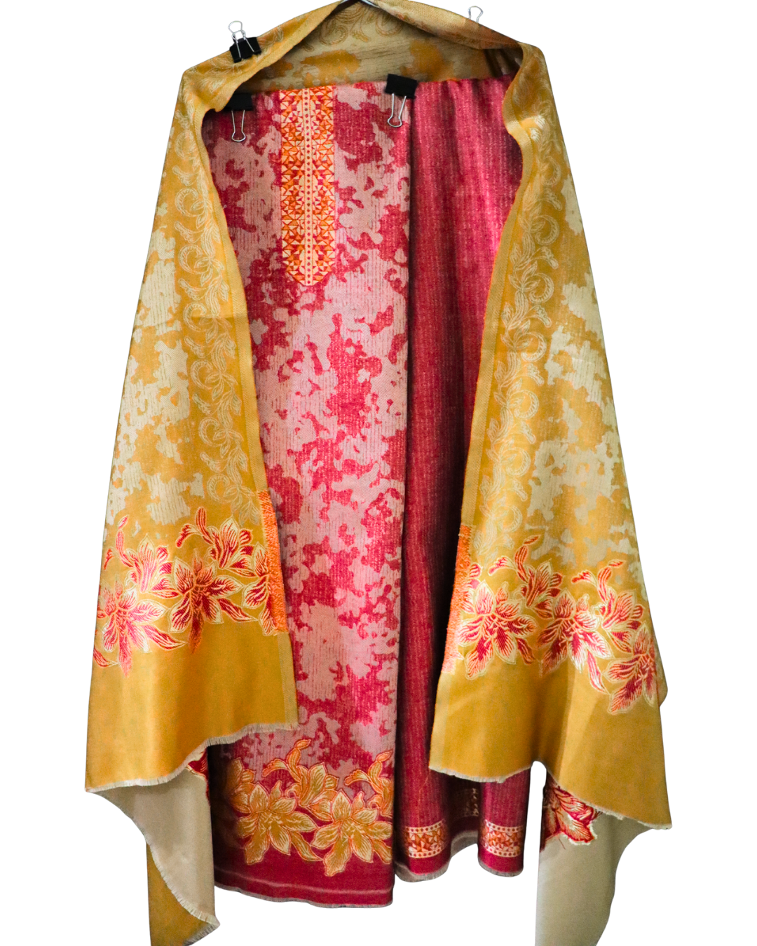 Golden Maroon Woolen Elegance (Suit Material)